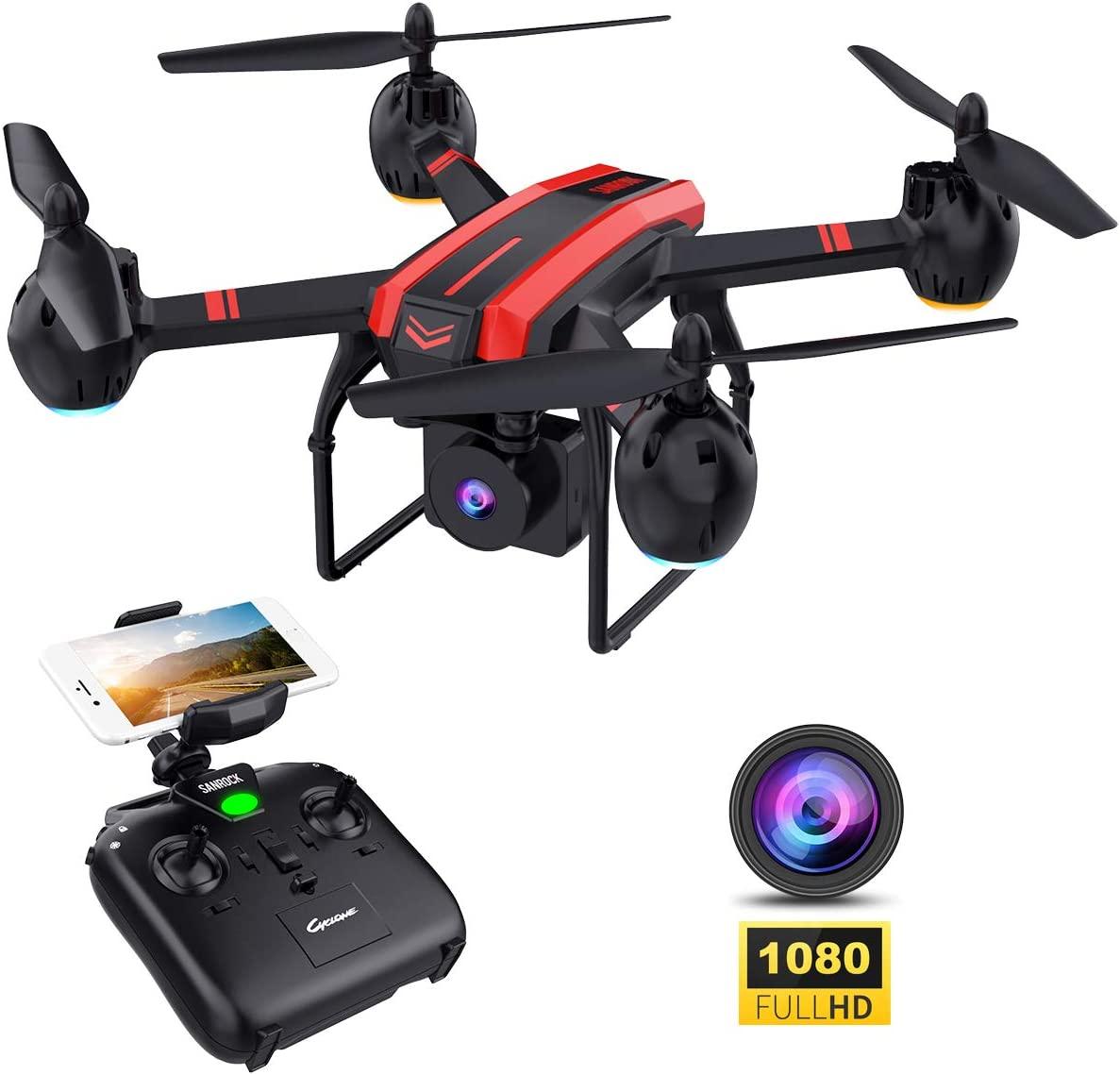 SANROCK X105W Drone - for Adults And Kids, 1080P HD Camera RC Quadcopter for Beginners, Wifi Live Vi