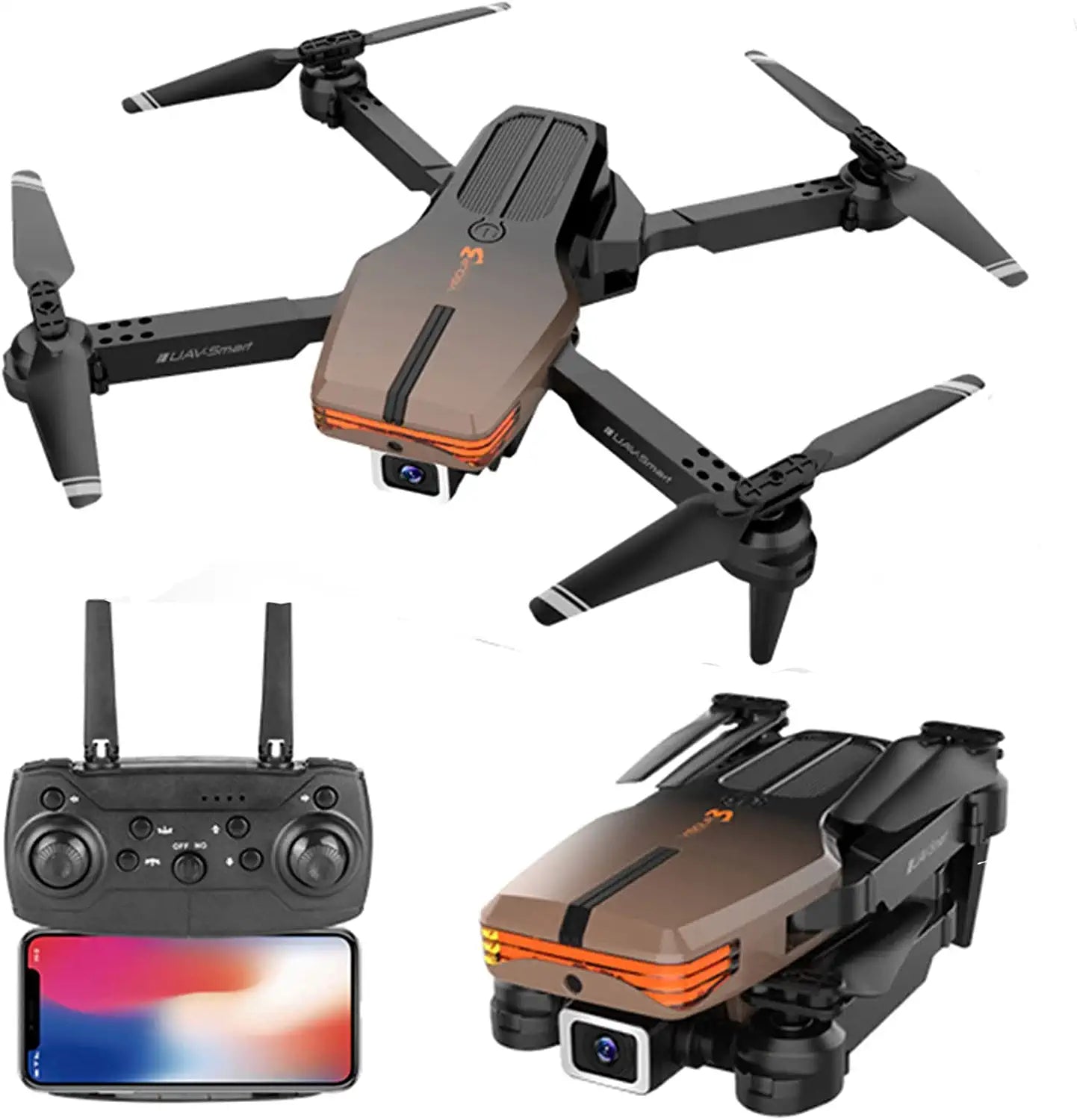 ARGIN V3 Pro Drone - with 4K Dual HD Camera for Kids Adults, RC Quadcopter WiFi FPV RC Drone with In