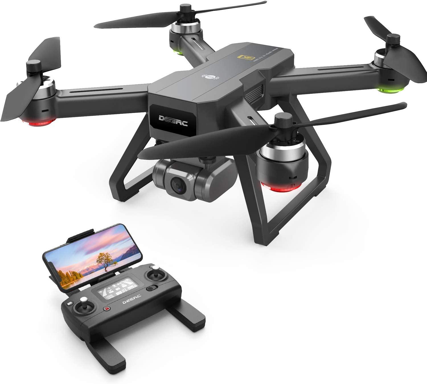 DEERC D15 GPS Drone - with 4K HD UHD EIS Camera, Anti-Shake, 5G FPV Live Video, 130° Wide Angle, 90
