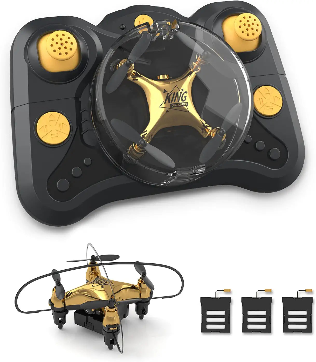 Holyton HT02 - Golden Mini Drone for Adult Beginners and Kids, Portable RC Quadcopter with Auto Hove