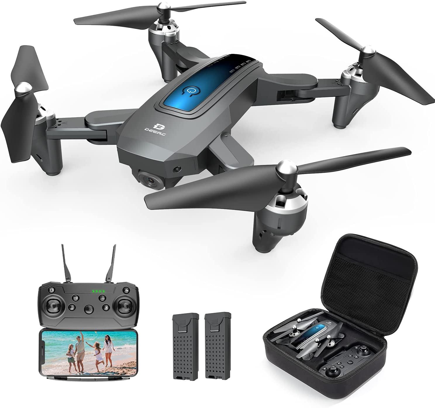 DEERC D10 Drone - with Camera 2K HD FPV Live Video Carrying Case, RC Quadcopter Helicopter for Kids