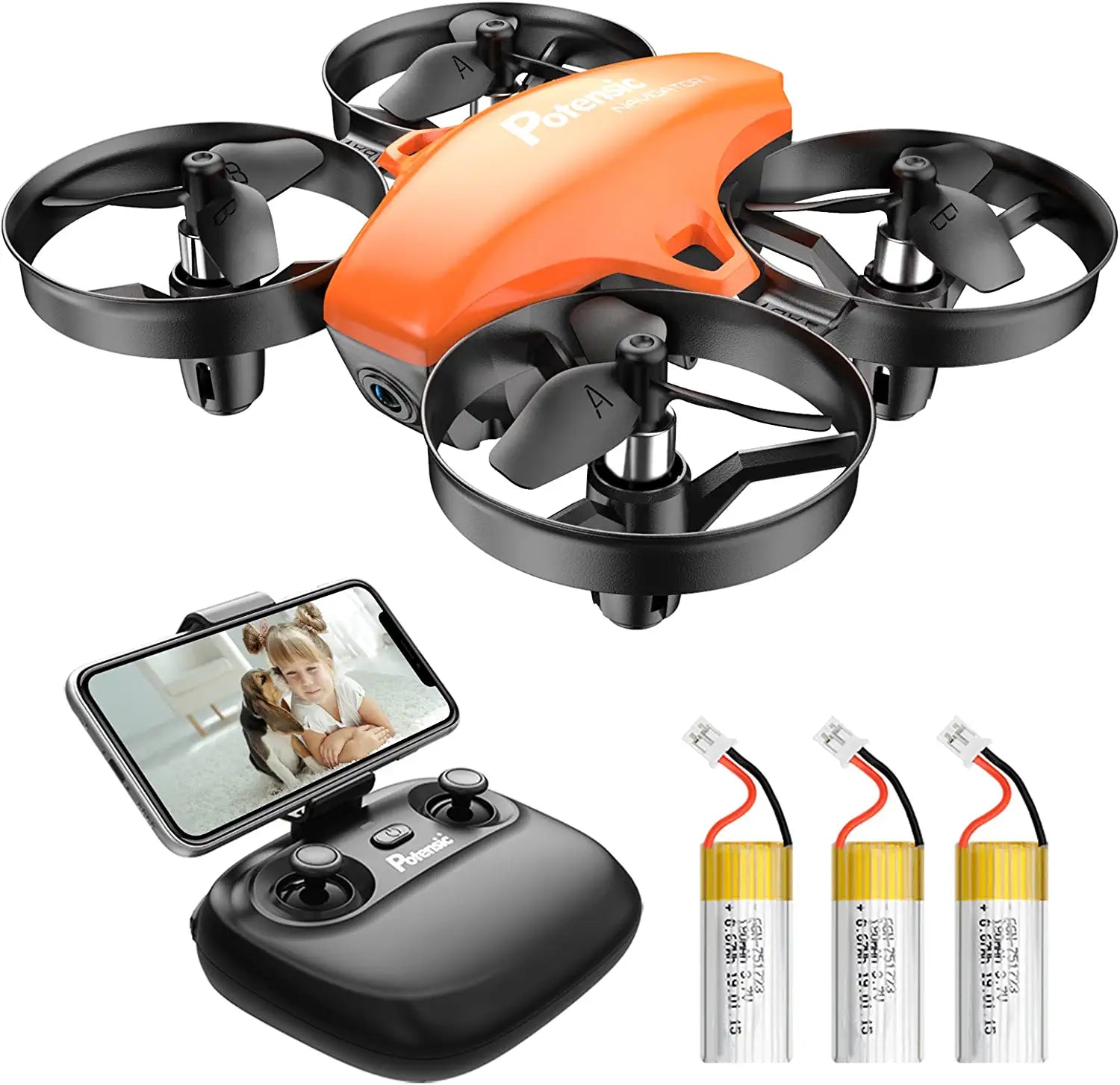 Potensic A20W Drone - for Kids, Mini Drone with Camera 720P HD, RC Drone, 3 Batteries with Altitude