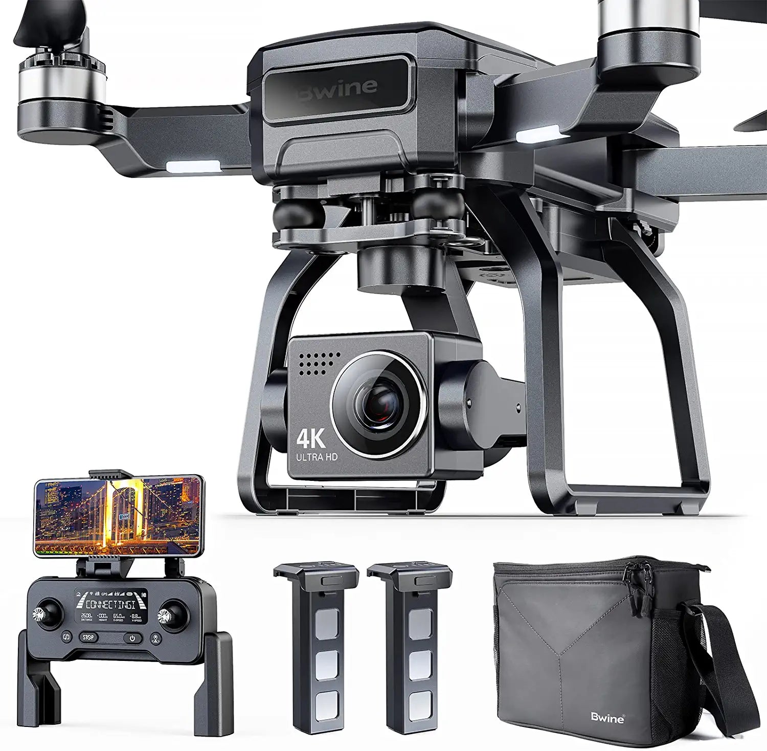 Bwine F7 Drone - with Camera for Adults 4K, 9800ft Video Transmission, Camera Drone with 3-Axis Gimb