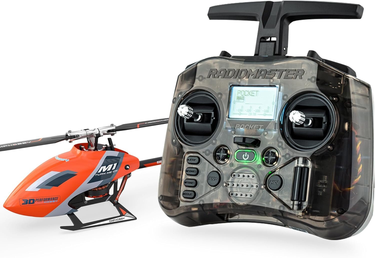 OMPHOBBY M1 EVO RC Helicopter - Dual Brushless Motor 6CH Direct-Drive 3D Flight Heli