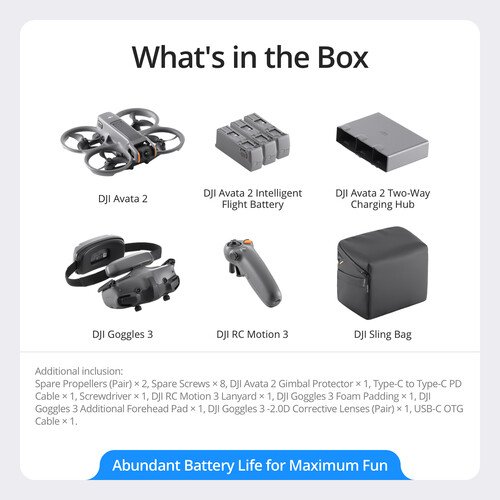 DJI Avata 2 FPV Drone with 3-Battery Fly More Combo & Hard Case Accessory Kit - Image 6