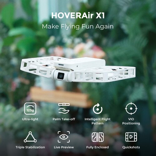 HOVERAir X1 Self-Flying Camera Drone (Standard, White) - Image 2