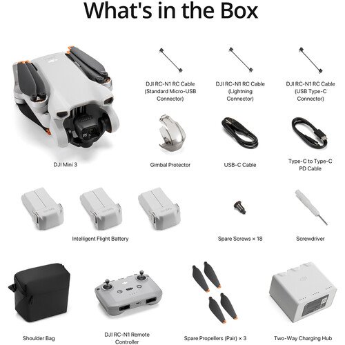 DJI Mini 3 Drone with RC-N1 Remote (Fly More Combo) - Image 4