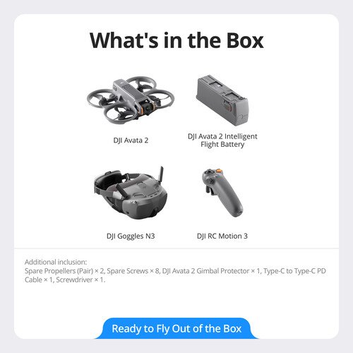 DJI Avata 2 FPV Drone with Goggles N3 & 1-Battery Fly Smart Combo - Image 9
