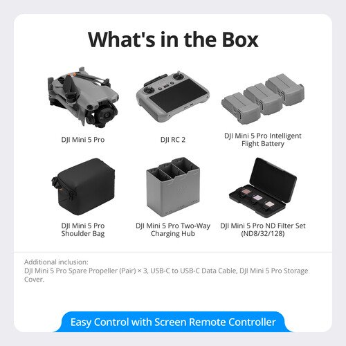 DJI Mini 5 Pro Drone with RC2 Fly More Combo & Case/Memory Kit - Image 2