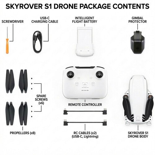 SKYROVER S1 Drone (White) - Image 3